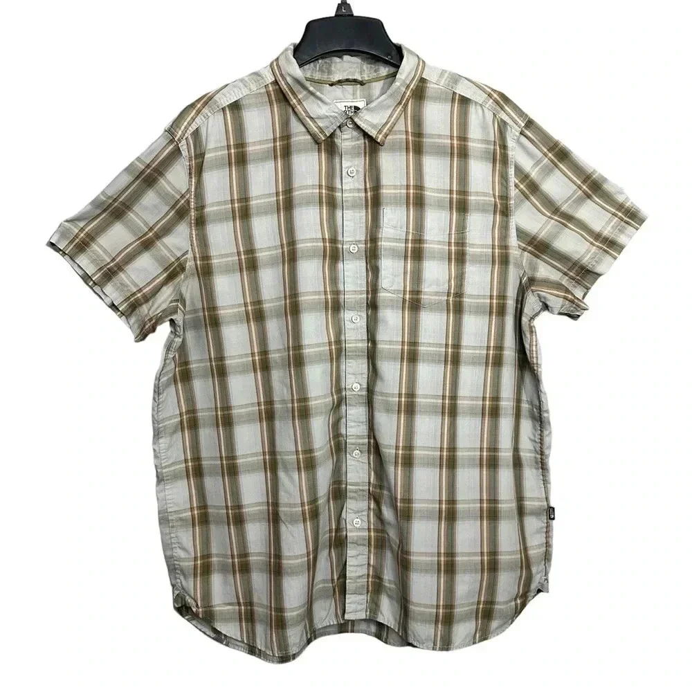 The North Face Plaid Shortsleeve Casual Button Down Shirt Size XXL